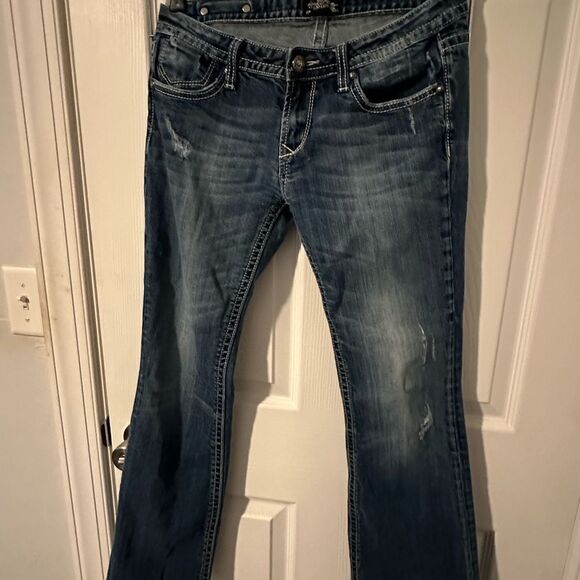 Rerock for Express bootcut distressed jeans Size 6S Western Jeans - Picture 1 of 9